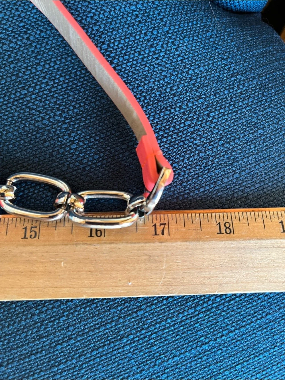 Charlotte Russe Pink and Cream Adjustable Chain-Accent Belt